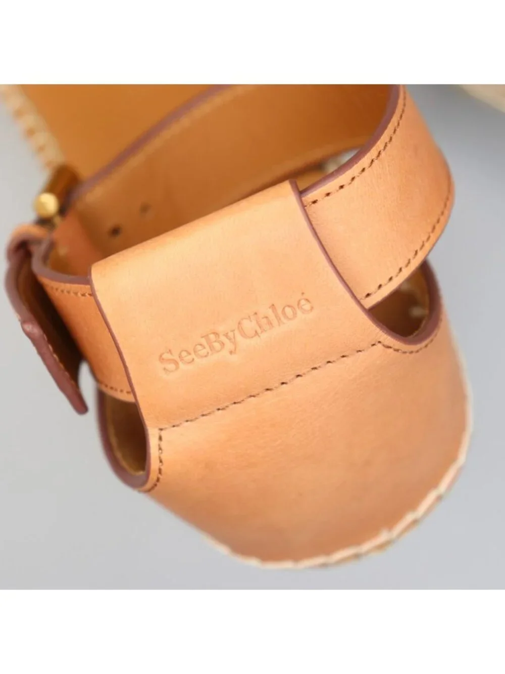 See By Chloé Glyn Frayed Canvas & Leather Espadrille Wedges 39 / US 9